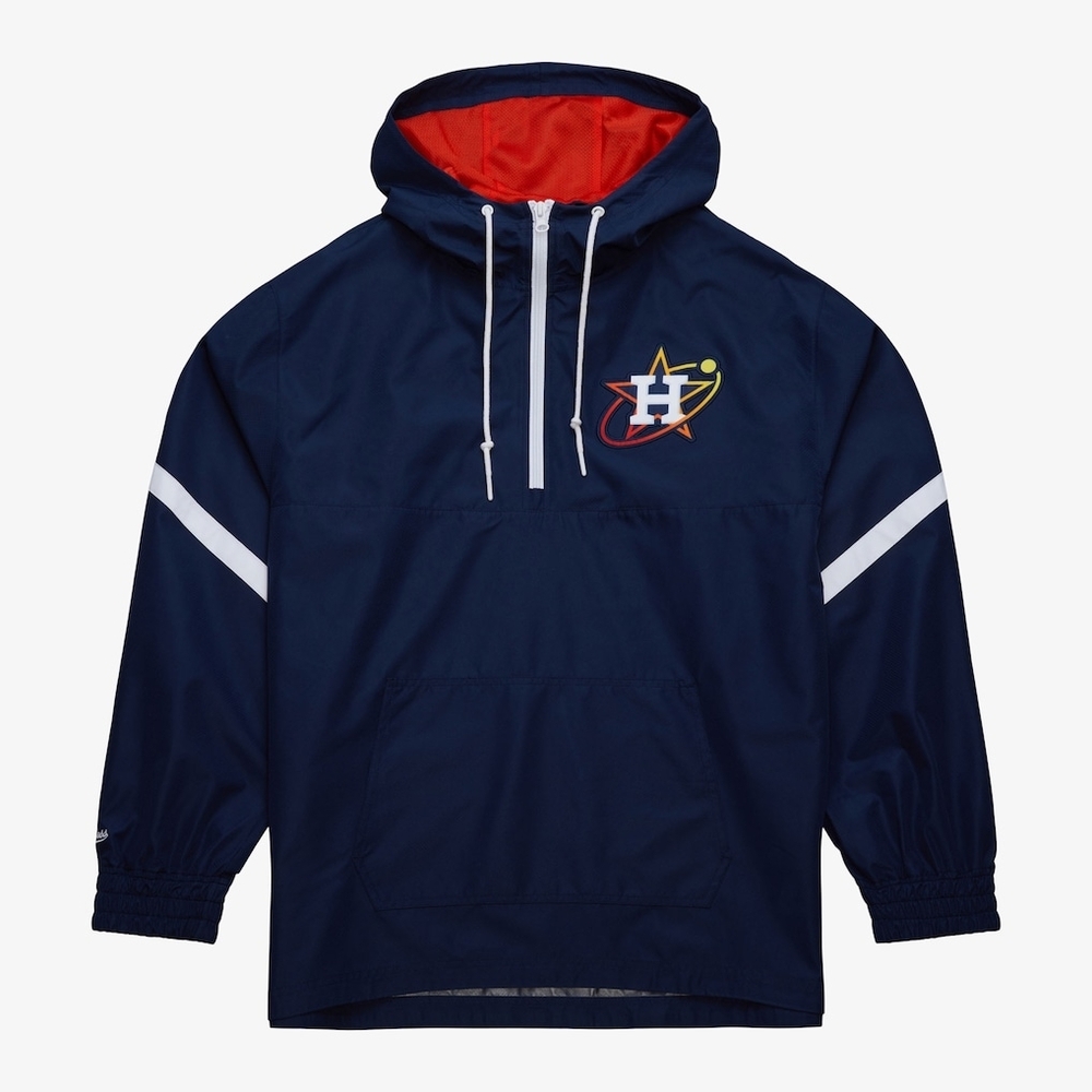 Houston Astros Mitchell & Ness MLB Large Anorak Windbreaker Jacket Navy NWT